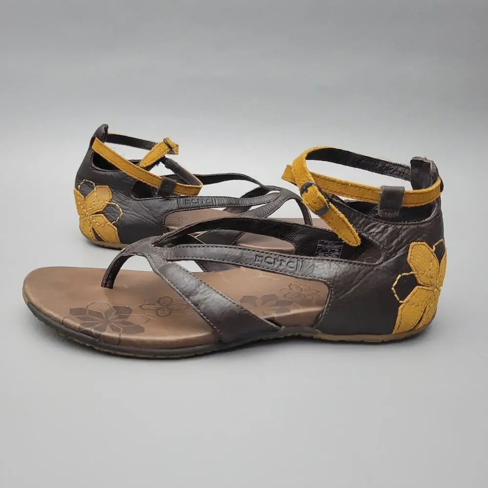 Merrell Lotta Gladiator Sandals Brown Leather Ankle Strap Comfort Shoes 8